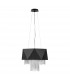 Zuma 6 Light Pendant Satin Black Silver E27-1