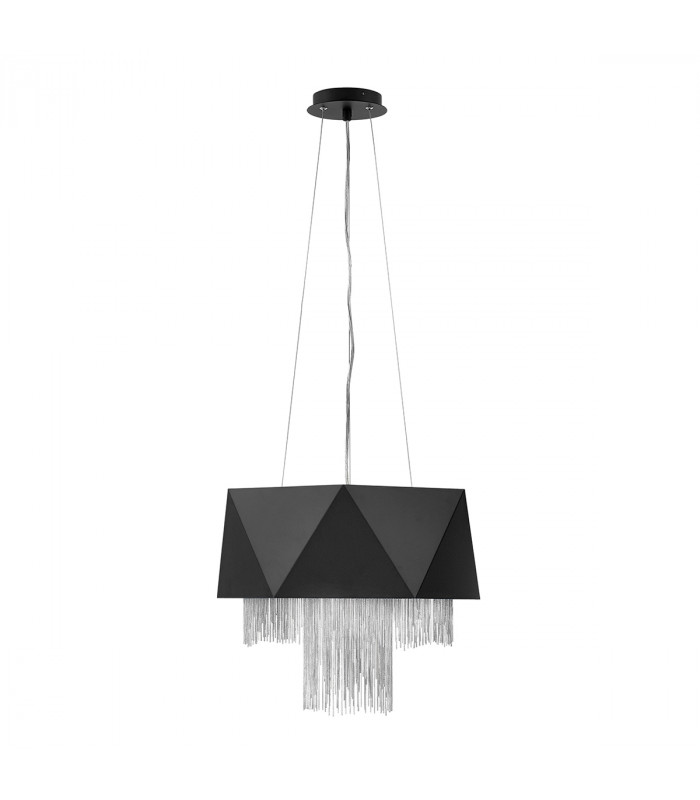 Zuma 6 Light Pendant Satin Black Silver E27-1