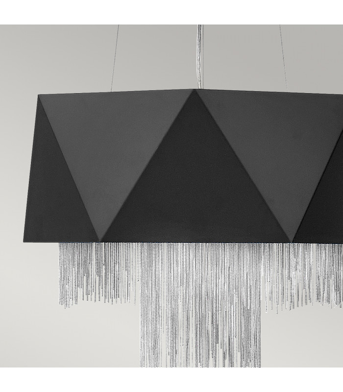 Zuma 6 Light Pendant Satin Black Silver E27-2