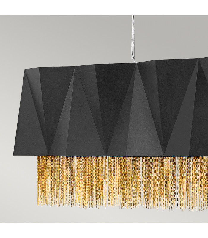 Zuma 6 Light Pendant Satin Black Gold E27-3