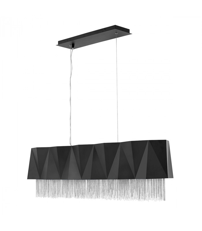 Zuma 6 Light Pendant Satin Black Silver E27-1