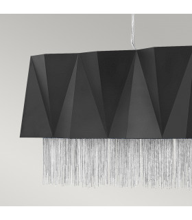 Zuma 6 Light Pendant Satin Black Silver E27-2