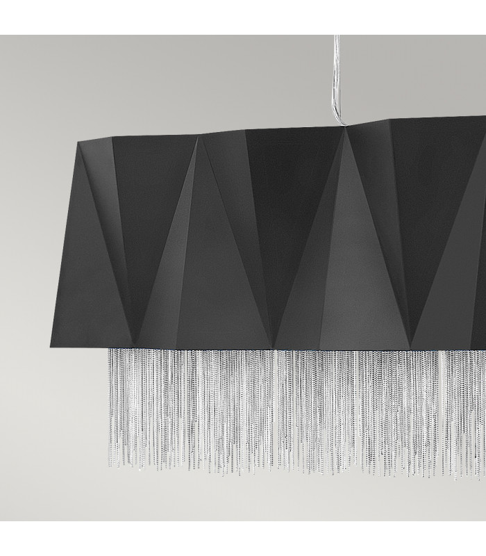 Zuma 6 Light Pendant Satin Black Silver E27-2