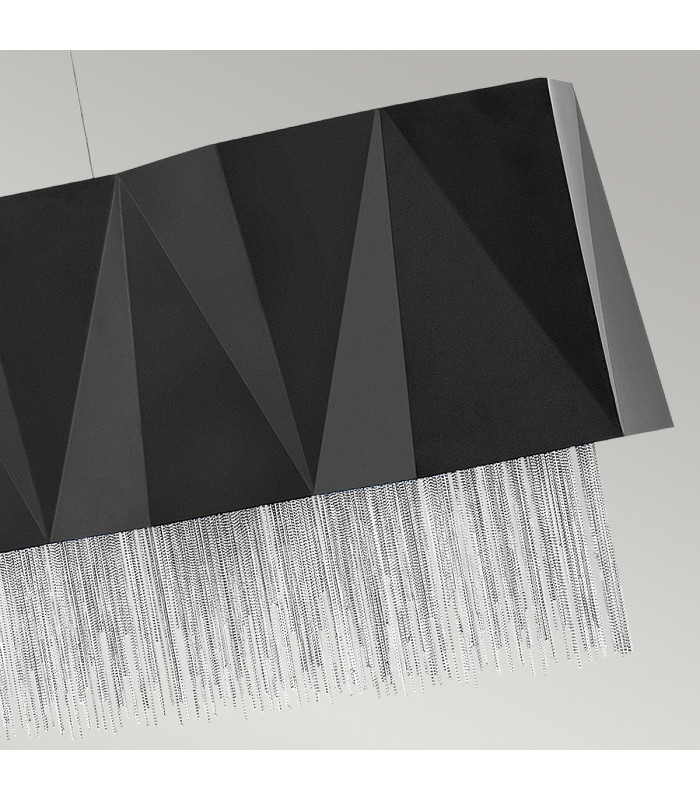 Zuma 6 Light Pendant Satin Black Silver E27-3
