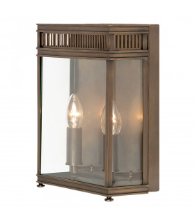 Holborn 2 Light Outdoor Medium Wall Half Lantern Light Dark Bronze IP44 E14-1