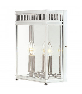 Holborn 2 Light Outdoor Medium Wall Half Lantern Light Polished Chrome IP44 E14-1
