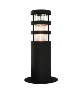 Hornbaek 1 Light Outdoor Pedestal Lantern Black 304 Ss IP44 E27-1