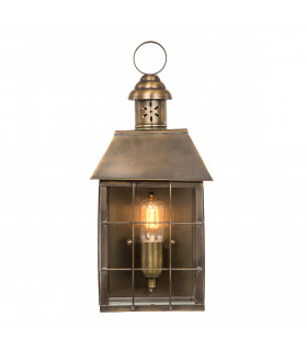 Hyde Park 1 Light Outdoor Wall Lantern Light Solid Brass IP44 E27-1