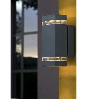 Jannik LED 2 Light Outdoor Up Down Wall Light Graphite IP44-2