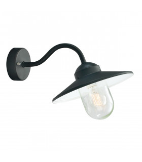 Karlstad 1 Light Outdoor Fisherman Dome Wall Lantern Light Black IP55 E27-1