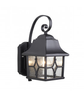 Kent 1 Light Outdoor Wall Lantern Light Black IP44 E27-1