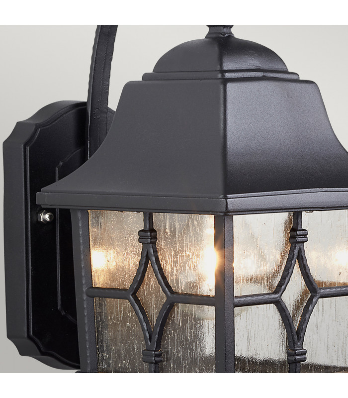 Kent 1 Light Outdoor Wall Lantern Light Black IP44 E27-3