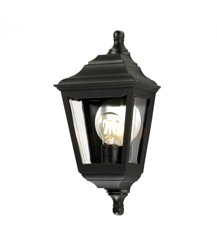 Kerry 1 Light Outdoor Coastal Flush Mount Wall Lantern Black IP44 E27-1