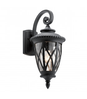 Admirals Cove Outdoor 1 Light Wall Lantern Textured Black IP44 E27-1