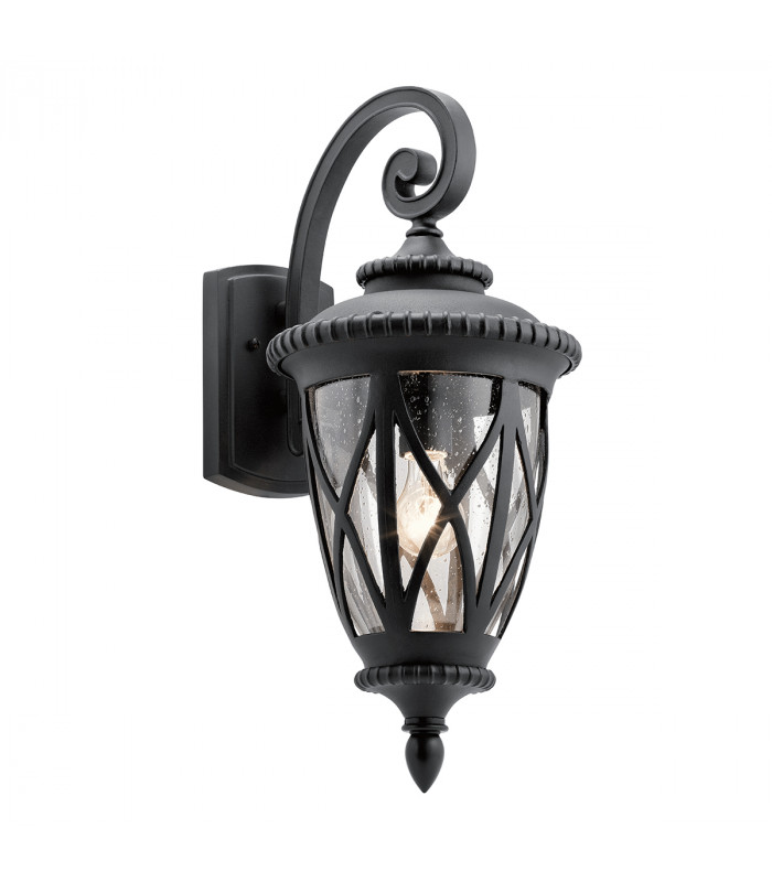 Admirals Cove Outdoor 1 Light Wall Lantern Textured Black IP44 E27-1