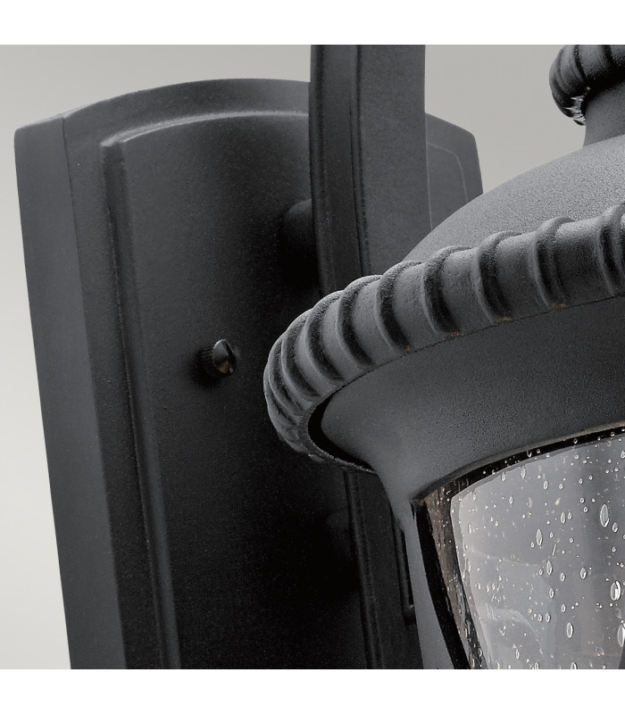 Admirals Cove Outdoor 1 Light Wall Lantern Textured Black IP44 E27-4