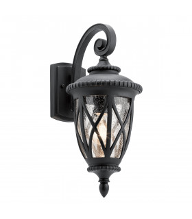 Admirals Cove Outdoor 1 Light Wall Lantern Textured Black IP44 E27-1