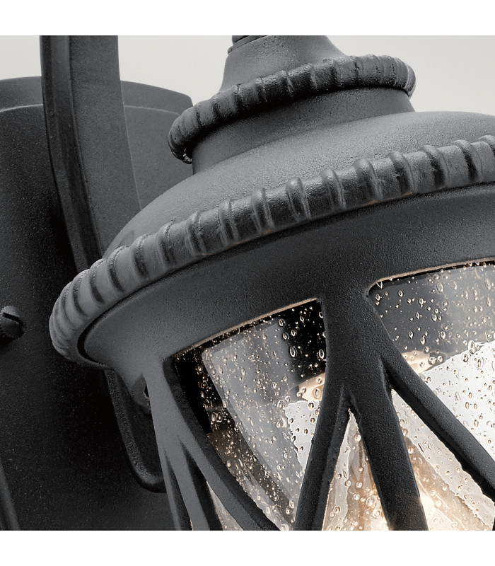 Admirals Cove Outdoor 1 Light Wall Lantern Textured Black IP44 E27-3