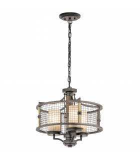 Ahrendale 3 Light Pendant Chandelier Light Mesh Iron E27-1