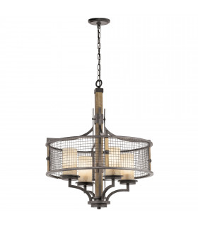 Ahrendale Multi Arm Chandelier 4 Light Mesh Iron Finish E27-1