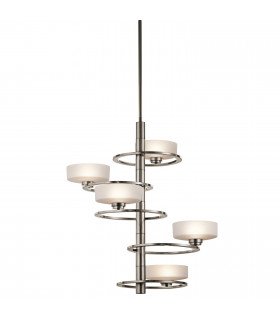 Aleeka 5 Light Multi Arm Chandelier Classic Pewter Finish G9