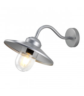 Klampenborg 1 Light Outdoor Fisherman Dome Wall Lantern Light Silver IP44 E27-1