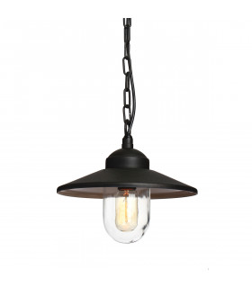 Klampenborg 1 Light Outdoor Ceiling Chain Lantern Black IP44 E27-1