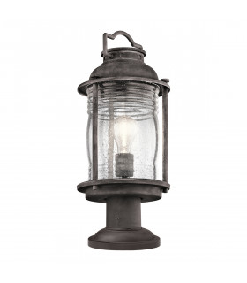 Ashland Bay 1 Light Medium Outdoor Pedestal Lantern Zinc IP44 E27-1