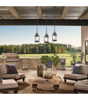 Ashland Bay 1 Light Small Outdoor Ceiling Chain Lantern Zinc IP44 E27-2