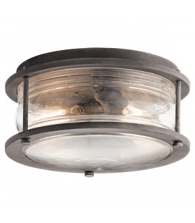 Ashland Bay 1 Light Bathroom Flush Outdoor Ceiling Light Zinc IP44 E27-1