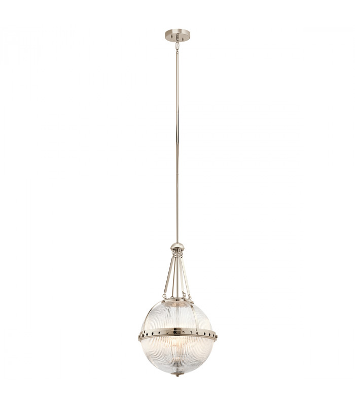 Aster 3 Light Globe Ceiling Pendant Polished Nickel E14-1