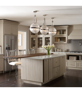 Aster 3 Light Globe Ceiling Pendant Polished Nickel E14-2