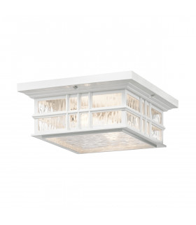 Beacon Outdoor 2 Light Flush Mount White IP44 E27-1