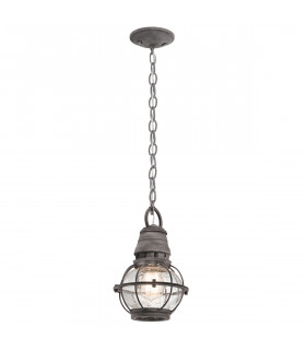 Bridge Point 1 Light Small Outdoor Ceiling Chain Lantern Zinc IP44 E27-1
