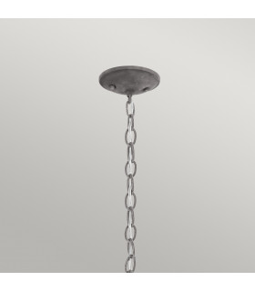 Bridge Point 1 Light Small Outdoor Ceiling Chain Lantern Zinc IP44 E27-2