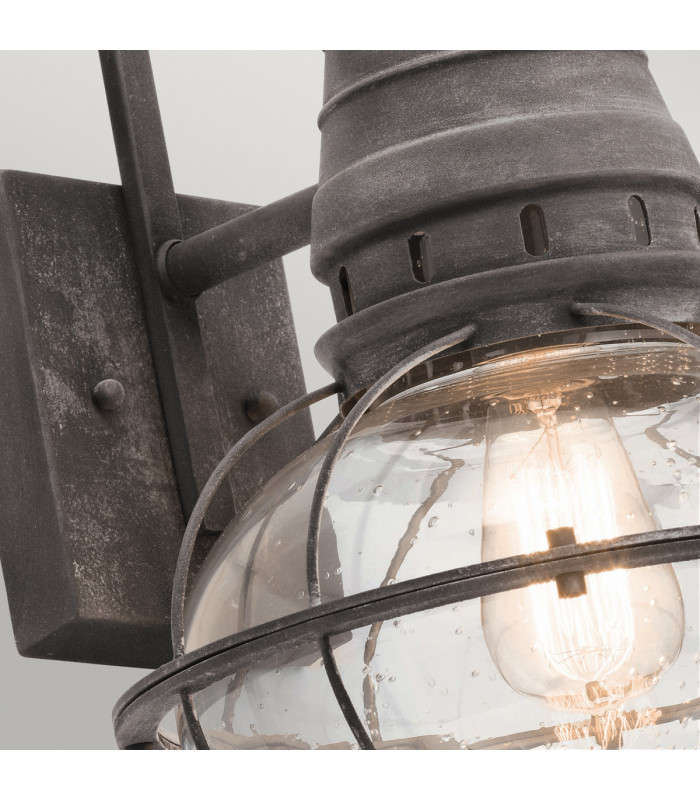 Bridge Point 1 Light Large Outdoor Wall Lantern Zinc IP44 E27-3