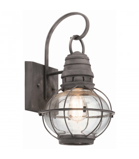 Bridge Point 1 Light Medium Outdoor Wall Lantern Zinc IP44 E27-1
