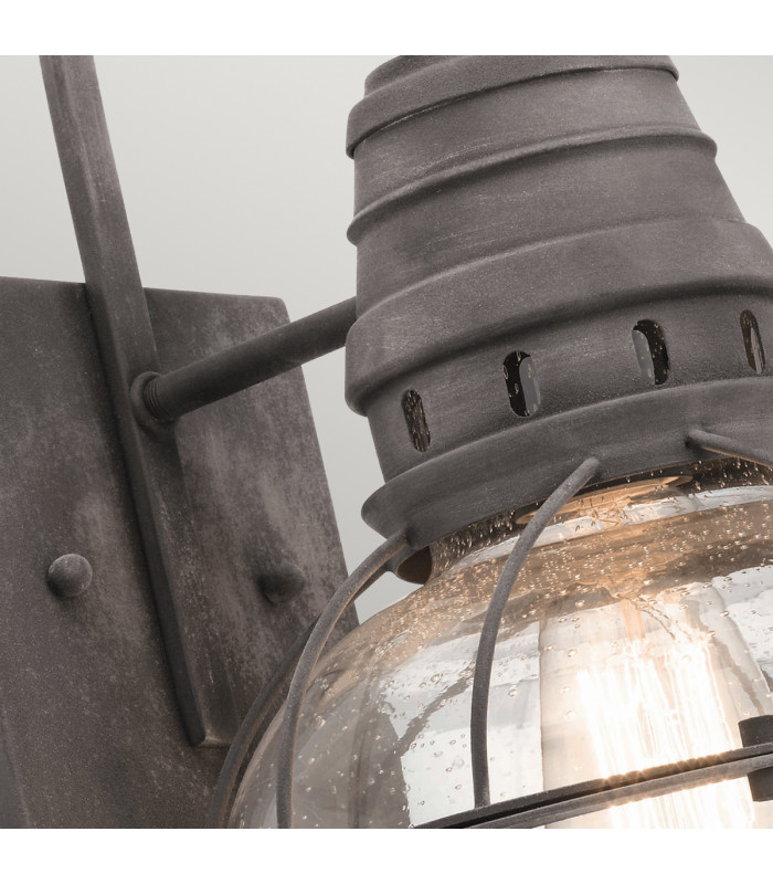 Bridge Point 1 Light Medium Outdoor Wall Lantern Zinc IP44 E27-3