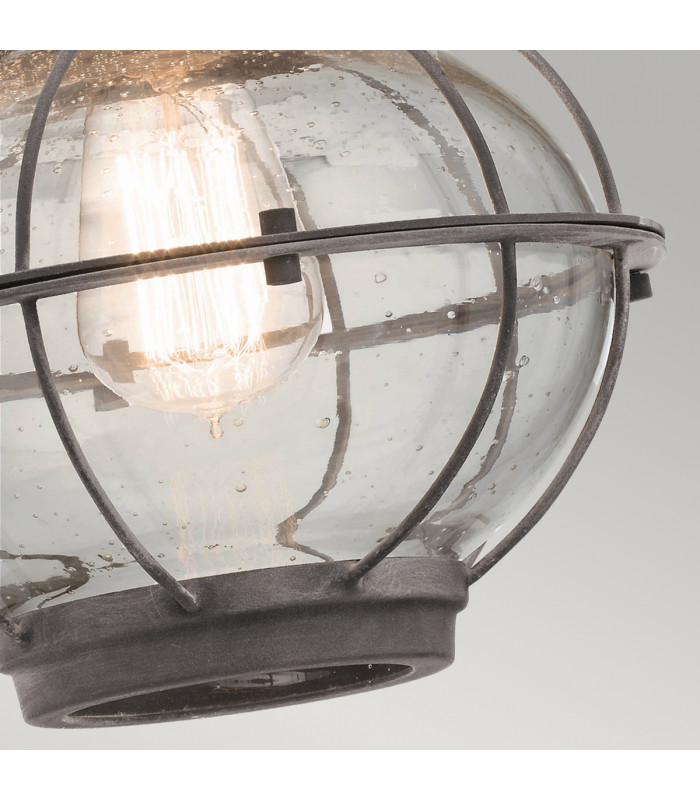 Bridge Point 1 Light Medium Outdoor Wall Lantern Zinc IP44 E27-4