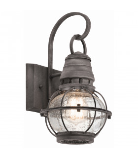 Bridge Point 1 Light Small Outdoor Wall Lantern Zinc IP44 E27-1