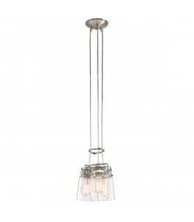 Brinley 3 Light Cluster Pendant Brushed Nickel E27-2