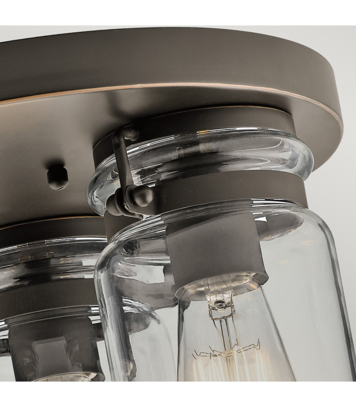 Brinley 3 Light Flush Mount Ceiling Light Brushed Nickel E27-4