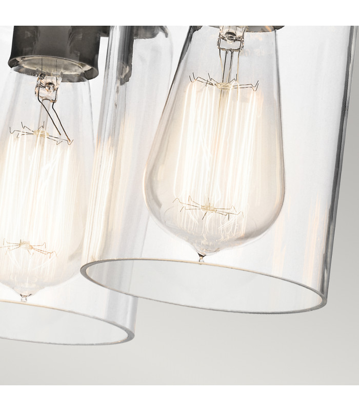 Brinley 3 Light Flush Mount Ceiling Light Brushed Nickel E27-5
