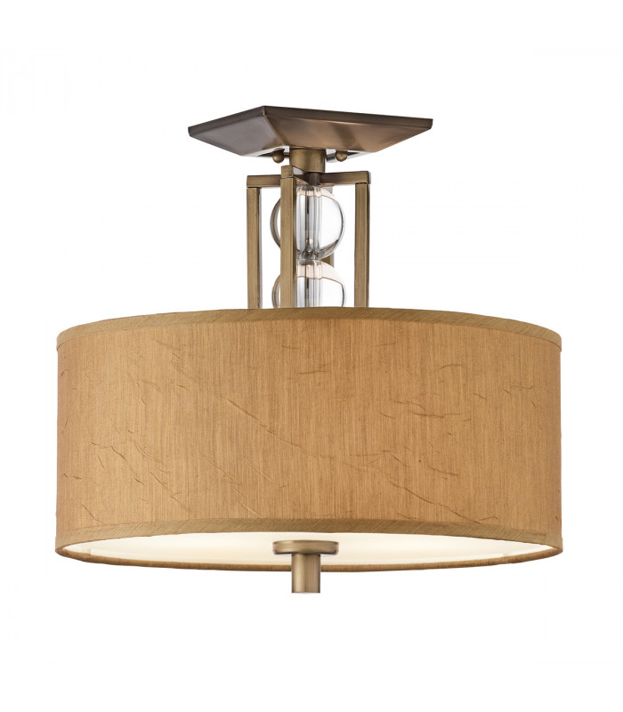 Celestial 3 Light Semi Flush Ceiling Light Bronze Beige E27-1