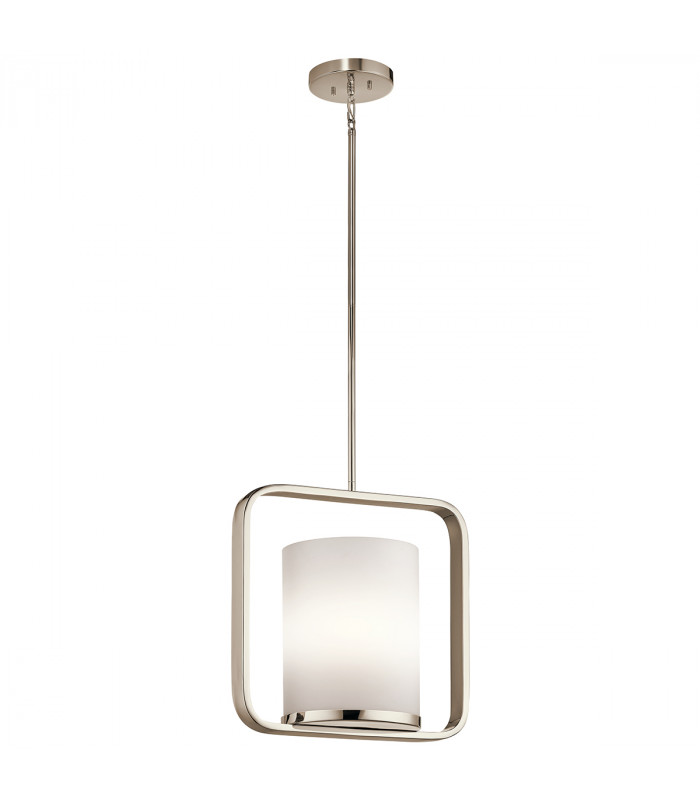 City Loft 1 Light Medium Ceiling Pendant Polished Nickel E27