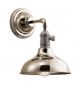 Cobson 1 Light Indoor Dome Wall Light Polished Nickel E27