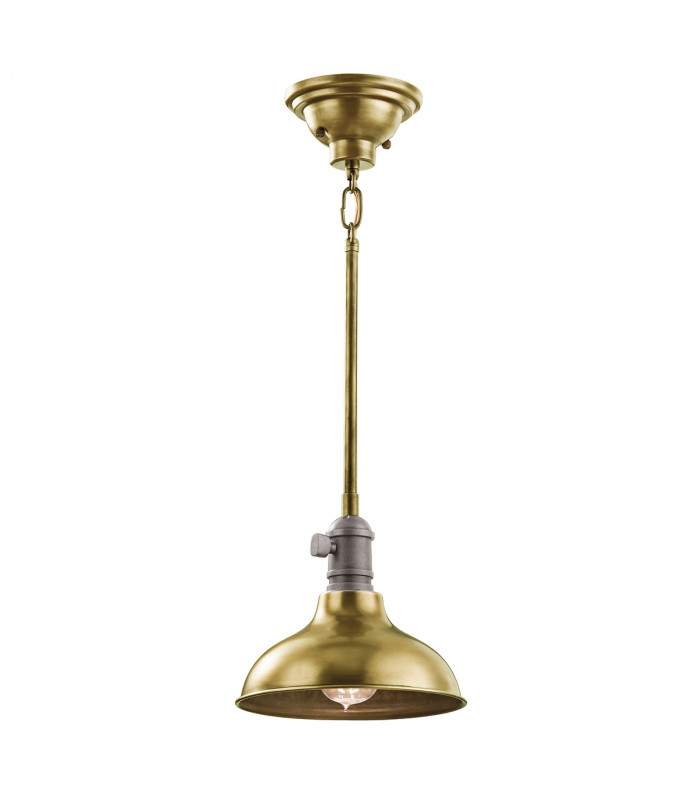 Cobson 1 Light Dome Ceiling Mini Pendant Brass E27-1