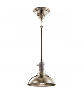Cobson 1 Light Mini Dome Ceiling Pendant Light Polished Nickel E27-1