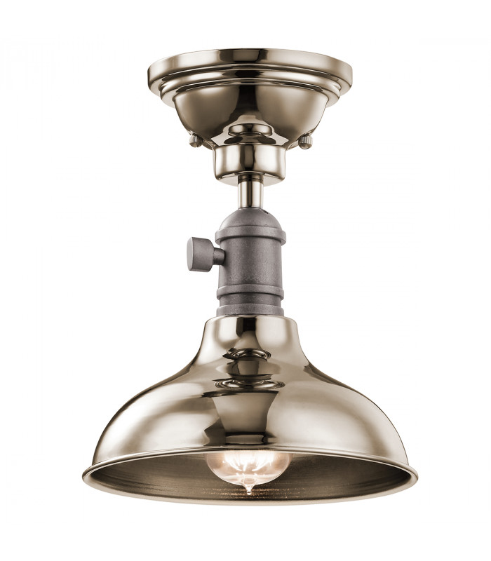 Cobson 1 Light Mini Dome Ceiling Pendant Light Polished Nickel E27-2