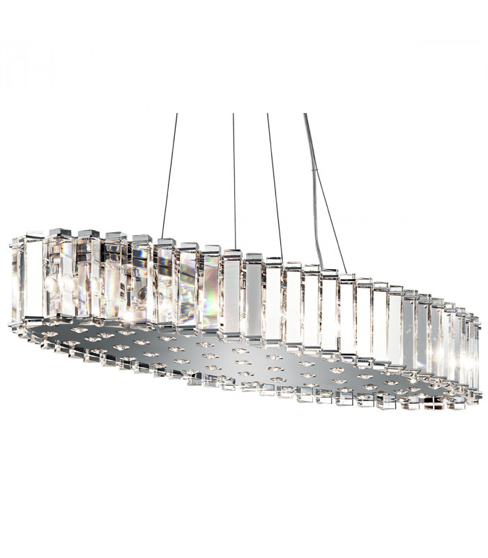Crystal Skye 12 Light Island Bar Crystal Pendant Chrome-1